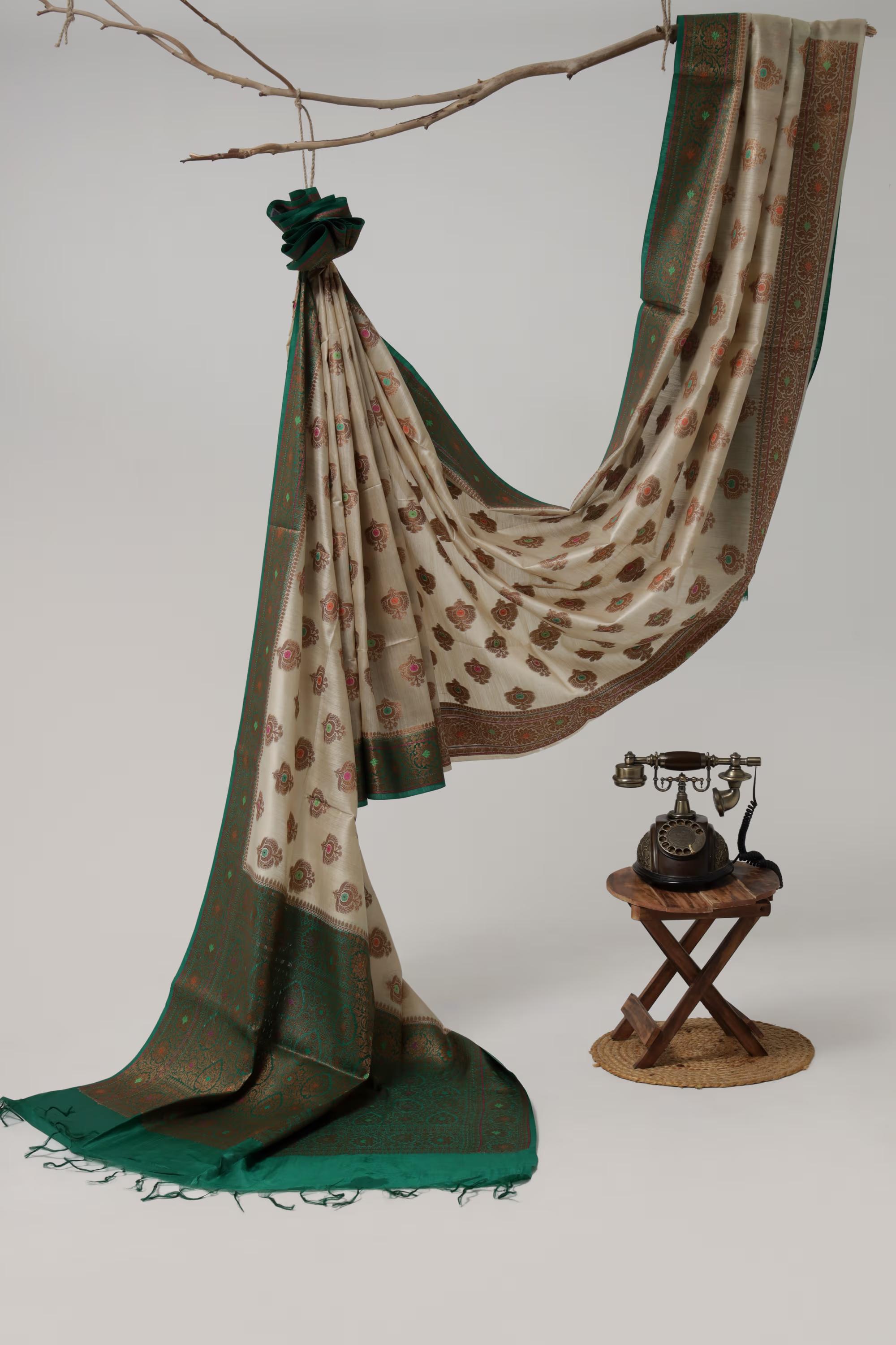 Handloom Tussar Banarasi Saree