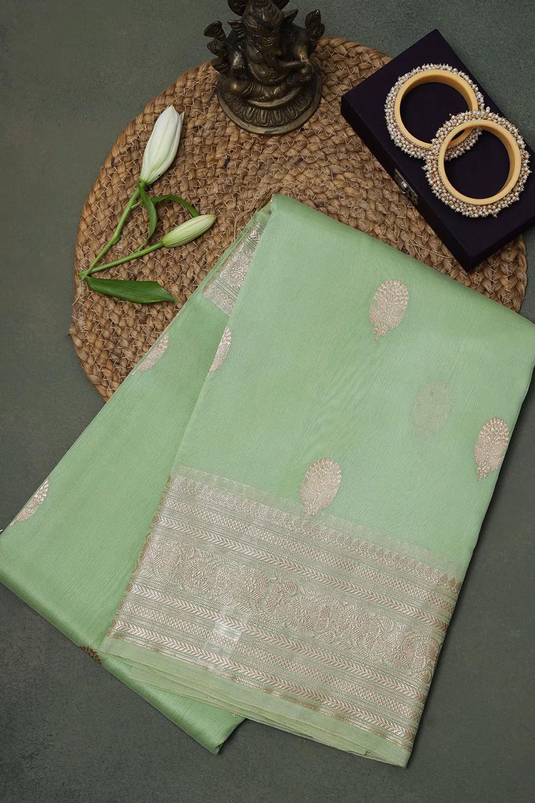 Handloom Kora Banarasi Saree