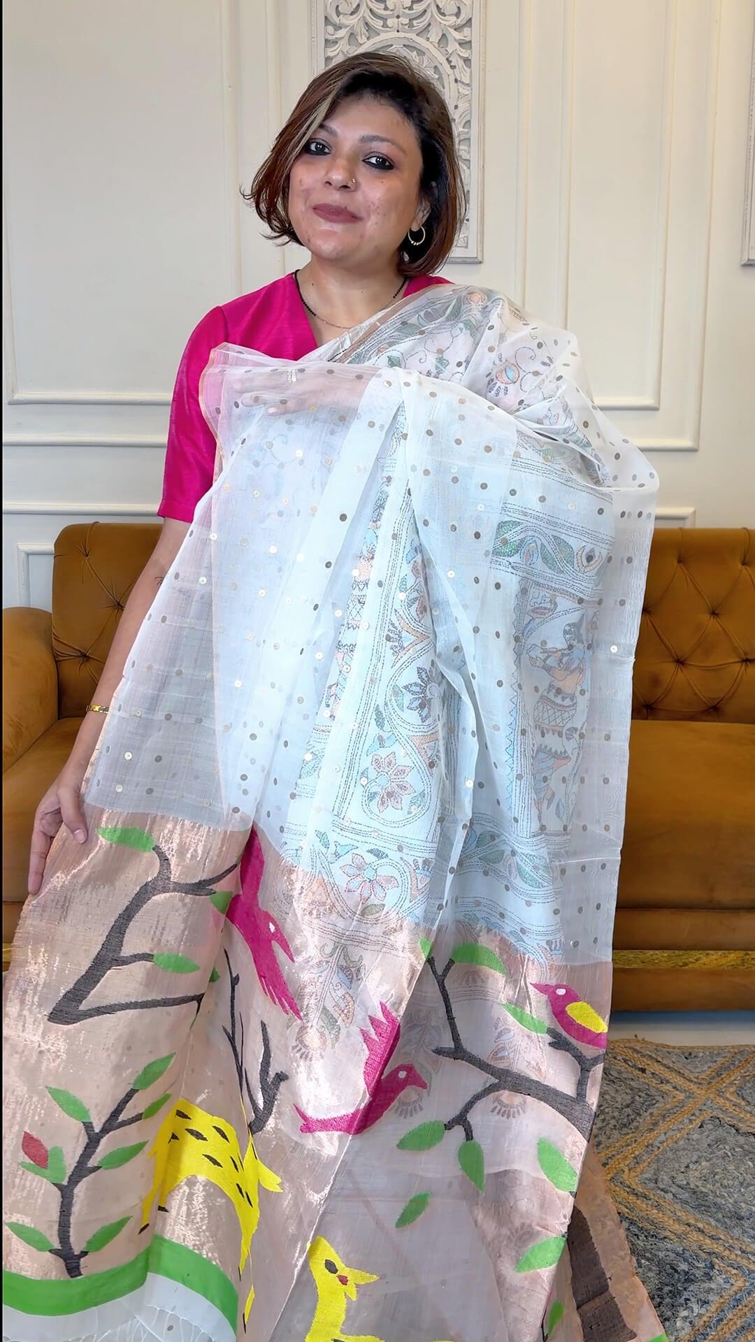 Handloom Muslin Silk and Linen collection - handcrafted sarees from House of Uma Legacy